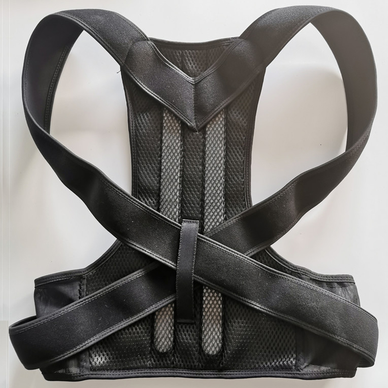 Back Massager Back Posture Corrector Straight Shoulder Lumbar Brace Spine Support Belt Adjustable Corset Correction Body Improve with Plate 230411