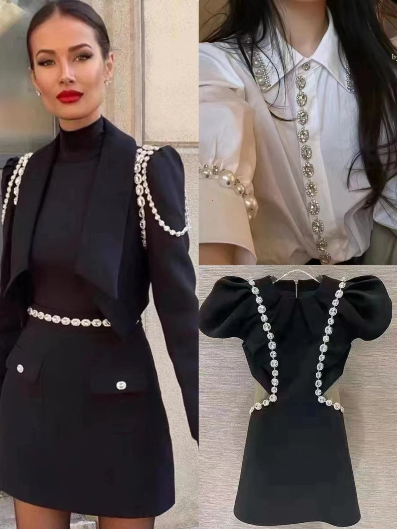 Chokers Qing Family Mixed Color Oval Glass Crystal Cup Chain Sew On Wedding Dress Belt Clothes Shoes Bags Trim DIY Accessorie 231110