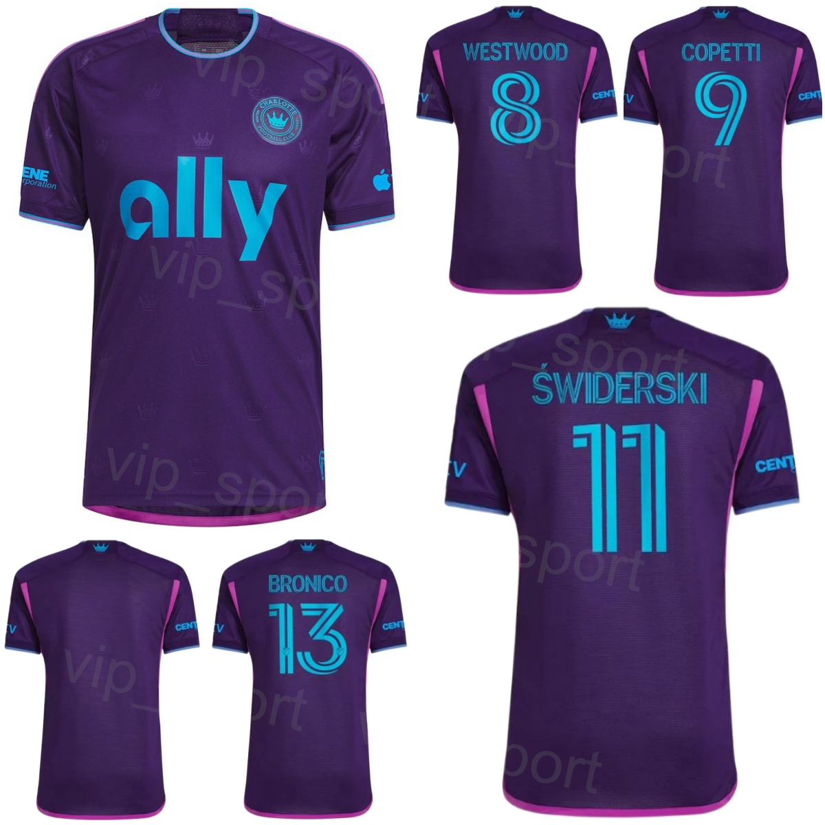 FC Charlotte Jerseys Soccer 9 Enzo Copetti 7 Kamil Jozwiak 25 Harrison Afful 24 Jaylin Lindsey 18 Kerwin Vargas 77 Nuno Santos 6 Bill Tuiloma Football Shirt Kits 23/24, Purple
FC Charlotte Jerseys Soccer 9 Enzo Copetti 7 Kamil Jozwiak 25 Harrison Afful 24 Jaylin Lindsey 18 Kerwin Vargas 77 Nuno Santos 6 Bill Tuiloma Football Shirt Kits 23/24, Purple