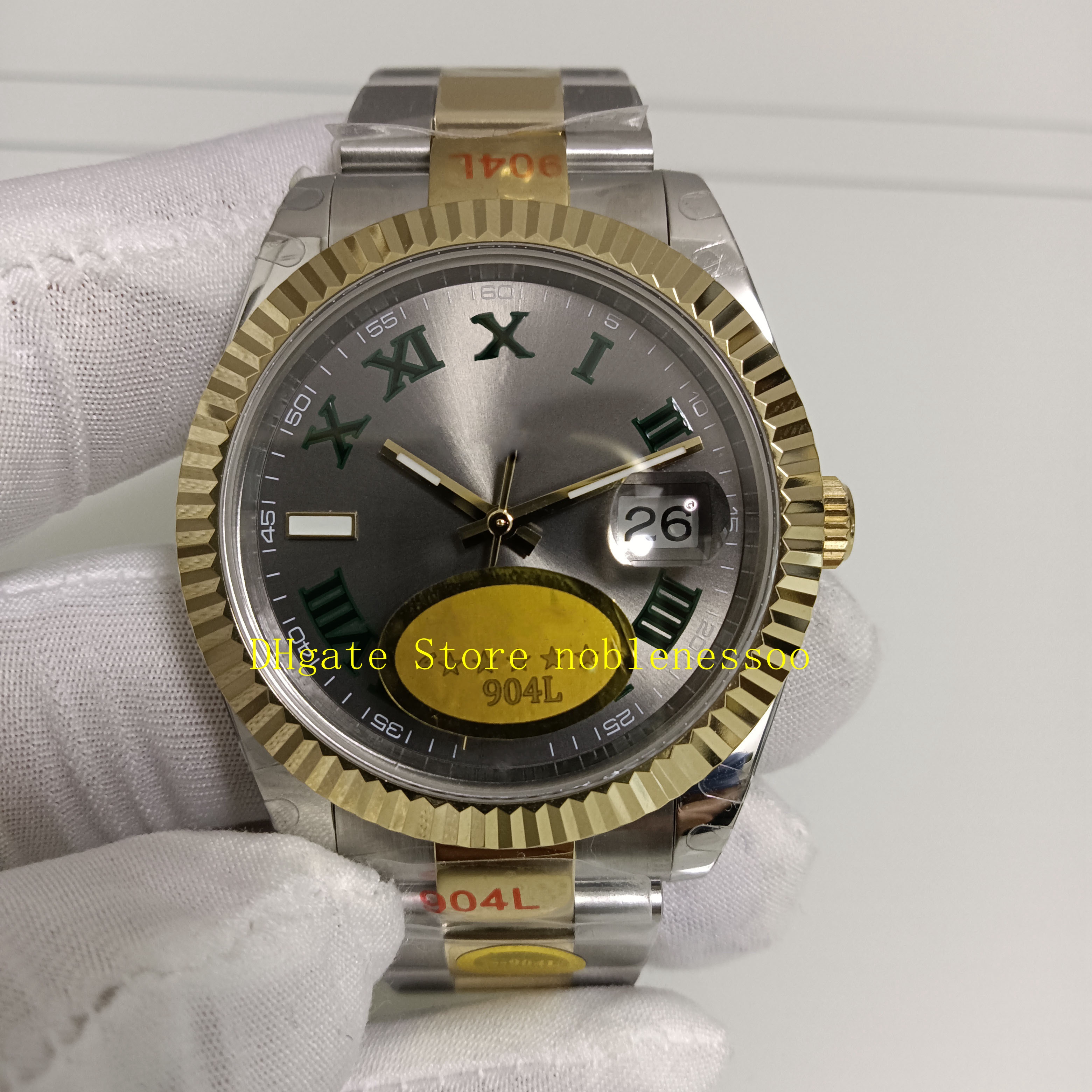 15 Color Real Photo 41mm 904L Watches Men Sapphire Glass Luminous Wimbledon Gold Steel Two-Tone V12 Men's Cal.3235 Movement Automatic Mechanical Watch, 13
15 Color Real Photo 41mm 904L Watches Men Sapphire Glass Luminous Wimbledon Gold Steel Two-Tone V12 Men's Cal.3235 Movement Automatic Mechanical Watch, 13