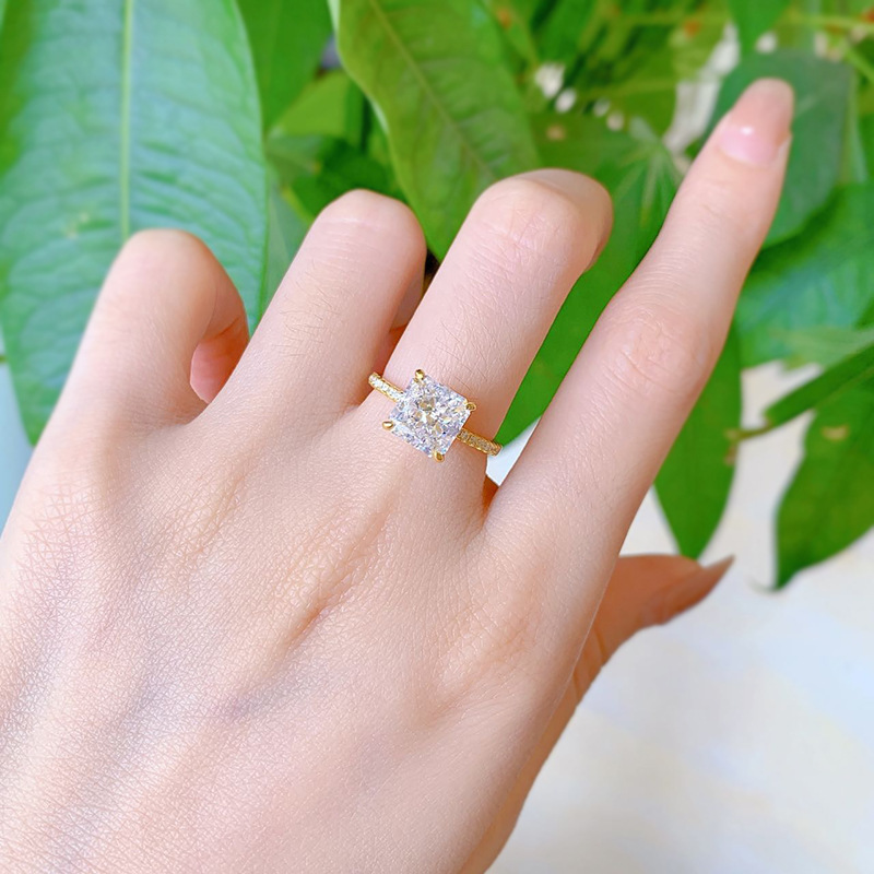 Flower Cut Moissanite Diamond Ring 100 Real 925 sterling silver Party Wedding band Rings for Women Bridal Engagement Jewelry