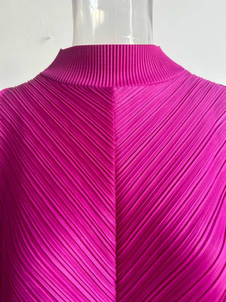 Casual Dresses LANMREM Oversize Pleated Dress Round Neck Spliced Fungus Full Sleeve Long For Women 2023 Spring Clothes 2Q1331 230411