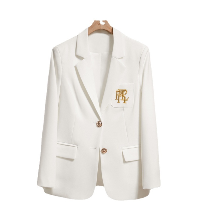 Women's Suits Blazers Suit Coats Spring Autumn High End Letter Embroidered Blazer Top Slim Temperament Elegant Business clothing 230411