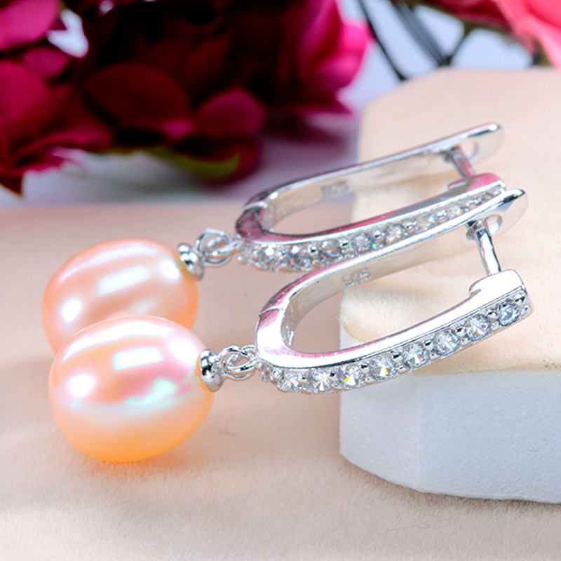 Dangle Chandelier Women Freshwater Pearl Earrings Zircon Fashion 925 Sterling Silver Drop Earring White Real Pearl Wedding Jewelry With Box 230410