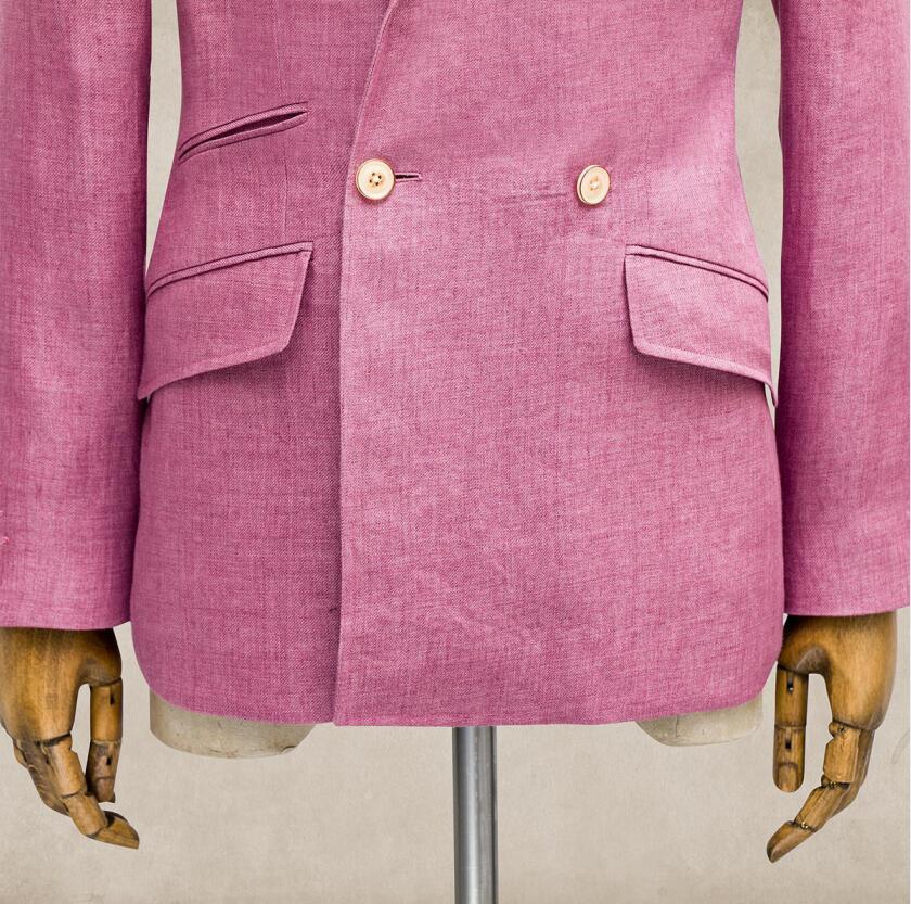 Elegant Women Pink Suit 2 Piece Blazer Jacket Long Pants Office Korean Two-Piece Single Breasted Business Wear