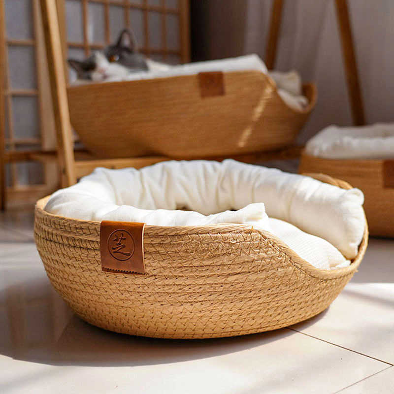 Cat Beds Furniture Yokee Pet Cat Mat Dog Bed Sofa Handmade Bamboo Weaving Four Season Cozy Nest Baskets Waterproof Removable Cushion Sleeping House W0413
Cat Beds Furniture Yokee Pet Cat Mat Dog Bed Sofa Handmade Bamboo Weaving Four Season Cozy Nest Baskets Waterproof Removable Cushion Sleeping House W0413
