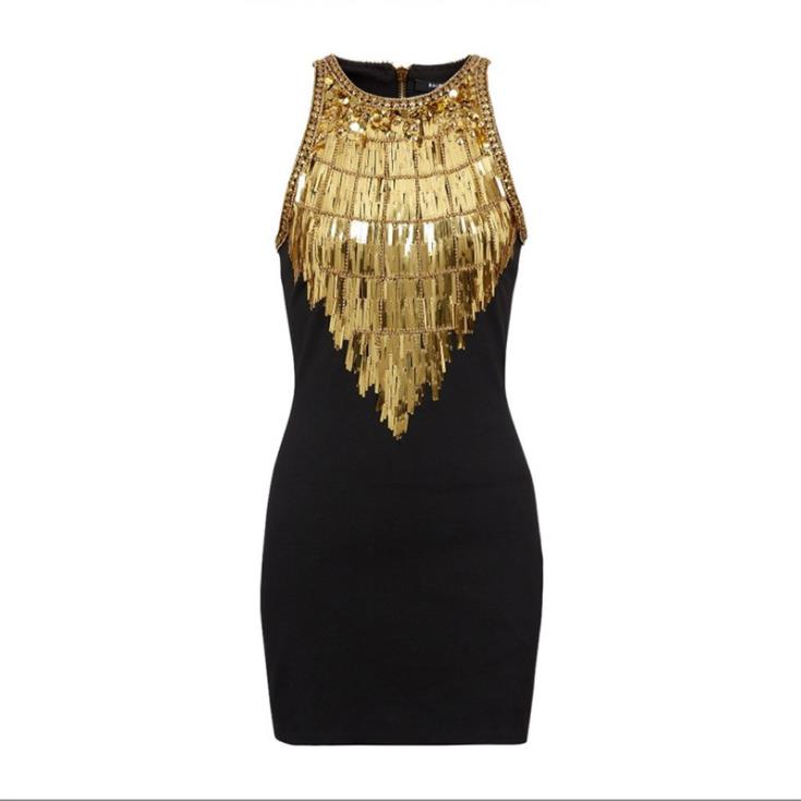 322 2023 Runway Dress Spring Summer Dress Brand Same Style Empire Crew Neck Sleeveless White Black Sequins Womens Dress Fashion SANMUS
322 2023 Runway Dress Spring Summer Dress Brand Same Style Empire Crew Neck Sleeveless White Black Sequins Womens Dress Fashion SANMUS