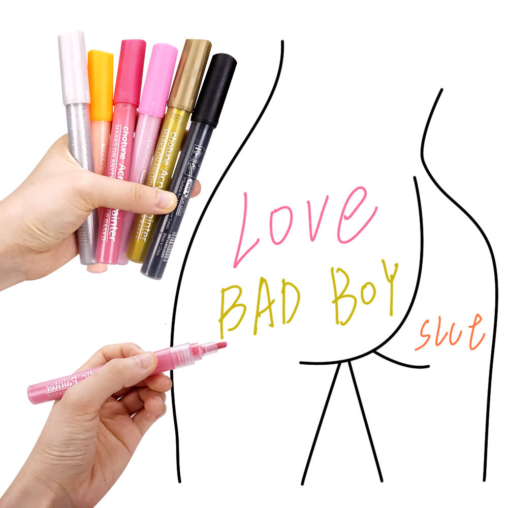 Adult Toys 1Pc BDSM Humiliation Graffiti Erasable Pen Sex Accessories Game Washable Markers DIY Tattoo Pens Erotic Products 230411