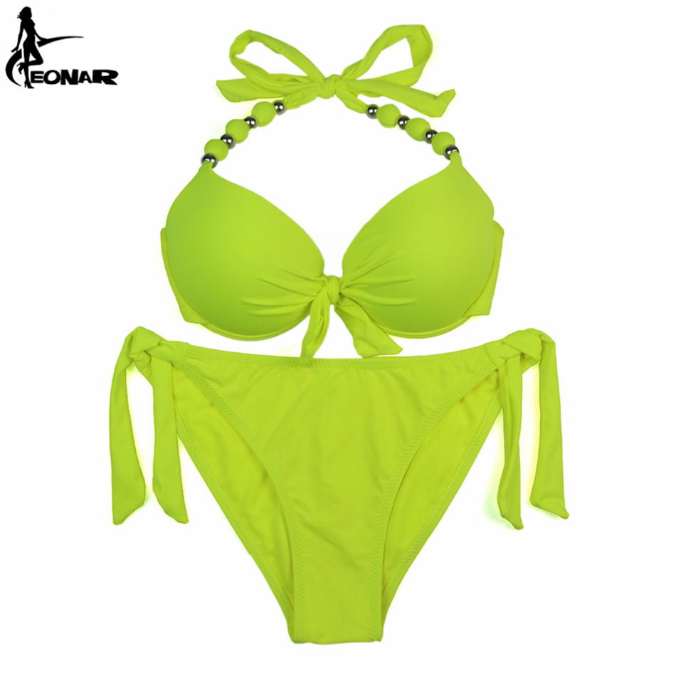 Swim Wear EONAR Swimwear Women Solid Brazilian Bikini Set Sexy Push Up Swimsuit Bathing Suit Women Beach Wear Plus Size Swimwear XXL 230411
