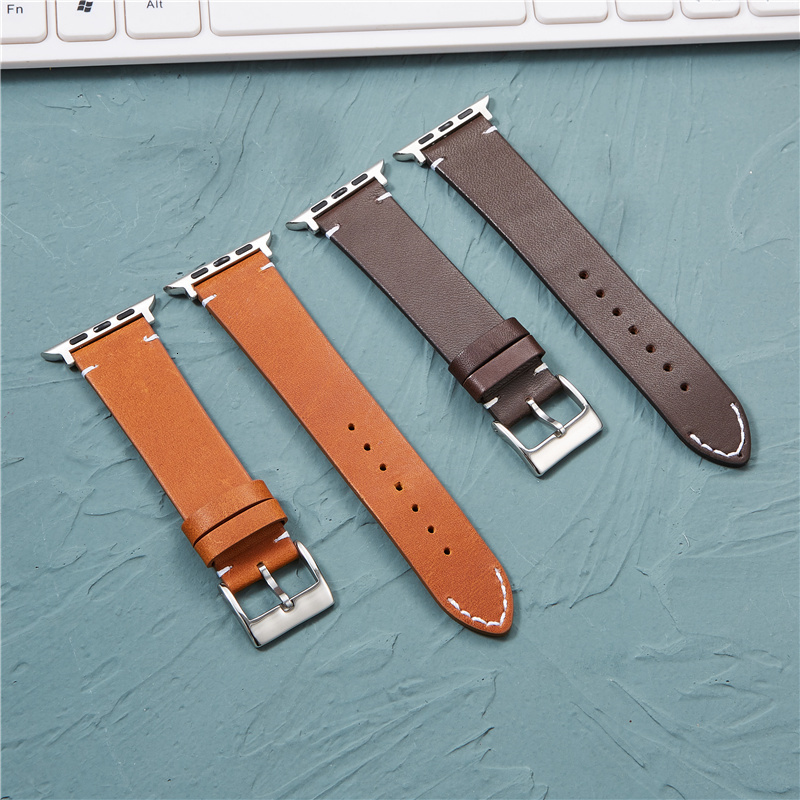 Watch Bands Genuine Leather Strap Watchband for Apple Watch Band 45mm 44mm 42mm 40mm 38mm 41mm Bracelet for Iwatch Series 8 7 SE 6 5 4 3 230411
