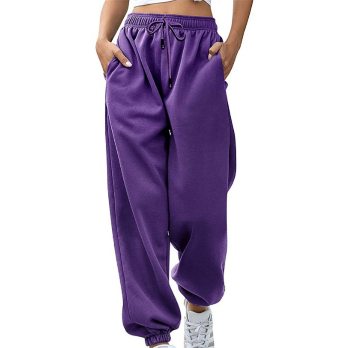 Women's Sweatpants Baggy Gray Sports Pants Joggers Wide Leg Oversized Streetwear High Waisted Trousers Women Drop Fast Ship