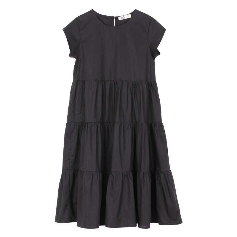 Girl's Dresses 2021 Summer Teenager Girls Loose Leisure Dress Kids Girls Cotton Elegant Dresses Long Style Children New Dresses Brief #8845 AA230