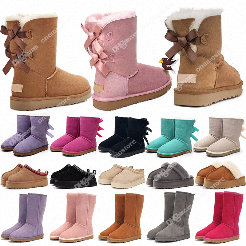 designer ugglis boots australia slippers tasman tazz womens platform winter booties classic snow boot ankle short bow mini fur black chjZj2#
