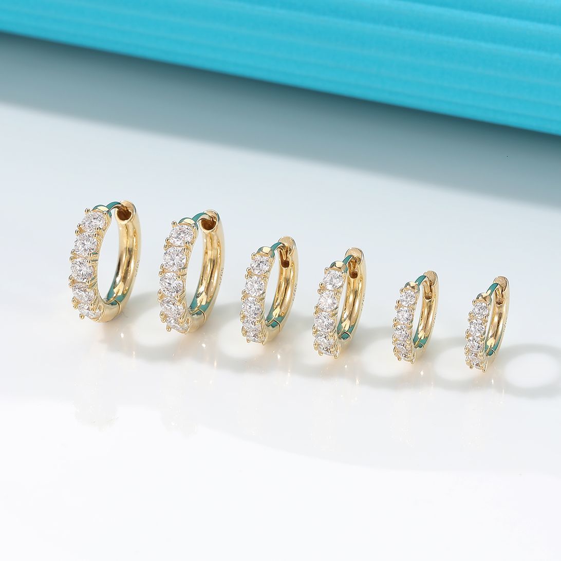 Hoop Huggie Diamond Hoop Earrings 925 Sterling Silver for Women White Gold Plated18k Gold Plated Fashion Simple Ear Fine Jewelry 230411