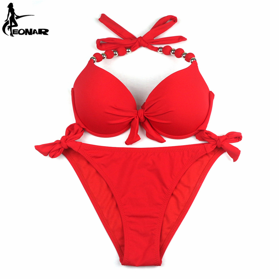 Swim Wear EONAR Swimwear Women Solid Brazilian Bikini Set Sexy Push Up Swimsuit Bathing Suit Women Beach Wear Plus Size Swimwear XXL 230411