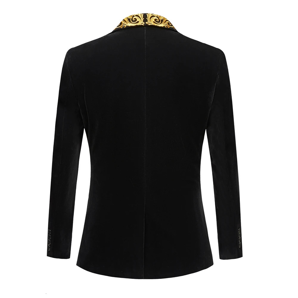 Men's Suits Blazers Men's Suits Embroidered Shawl Lapel Groom Wedding Tuxedos Male Prom Blazers Slim Fit Costume Homme Prom Po Suit Party Tu