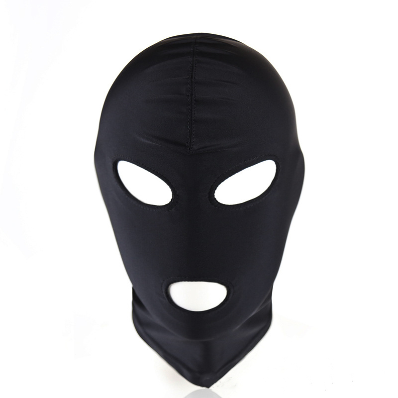Adult Toys Mask Spandex Lycra Hood Bdsm SM Role Playing Game Erotic Latex Leather Fetish Open Mouth Adultos Porn Sex Toy 230411