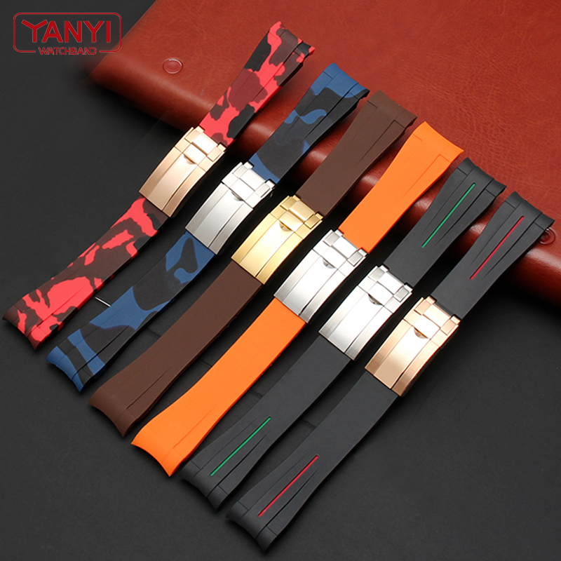 Watch Bands High quality Rubber watch strap 20mm 21mm waterproof silicone wristband camouflage watchband wristwatches band watch bracelet 230411