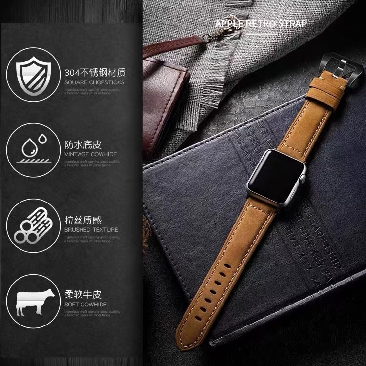 Watch Bands Fo Apple Watch Band High Quality Leather Strap Men for Series 7 8 123456 SE Ultra 49mm 44mm 40mm Watch Band 45mm 41mm 38mm 42mm 230411