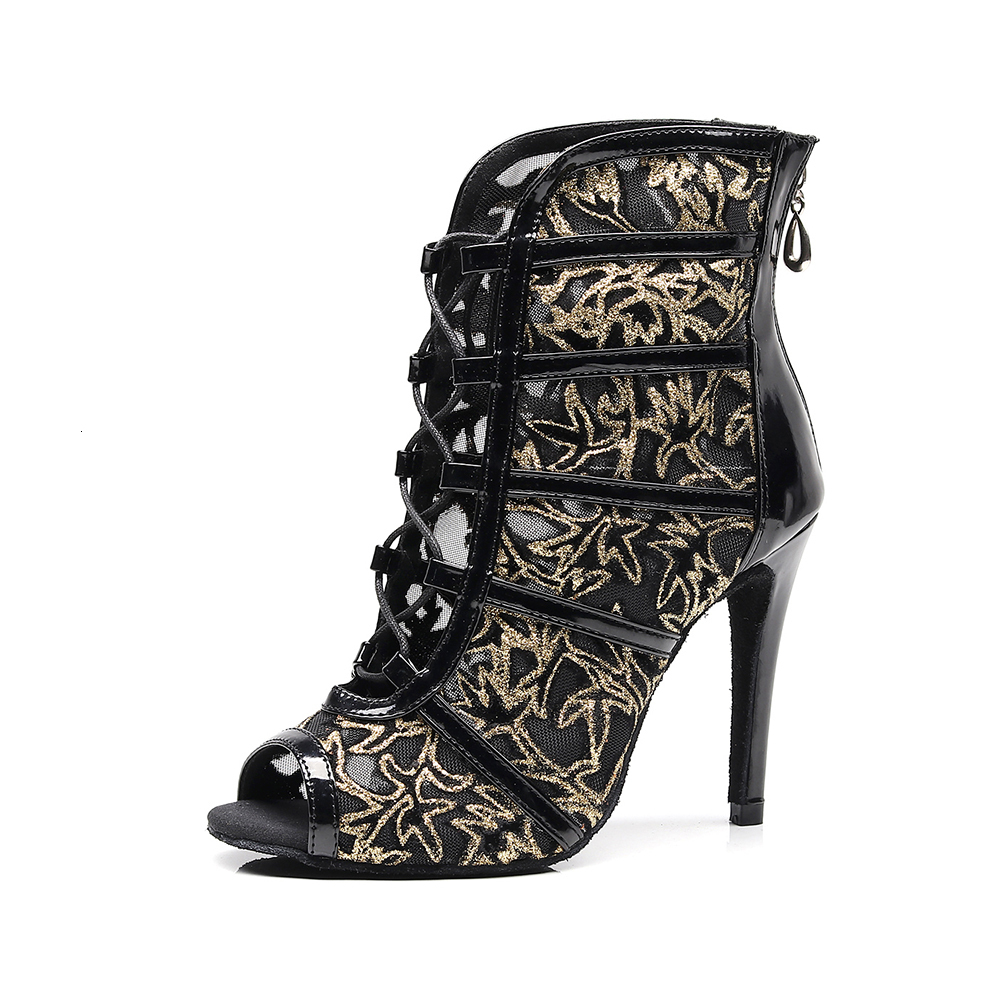 Dance Shoes DKZSYIM Latin Dance Shoes High Top Women Ballroom Dance Boots Soft Soles Ladies Tango/Salsa Mesh Dance Shoes High Heels 6-10 CM 230411