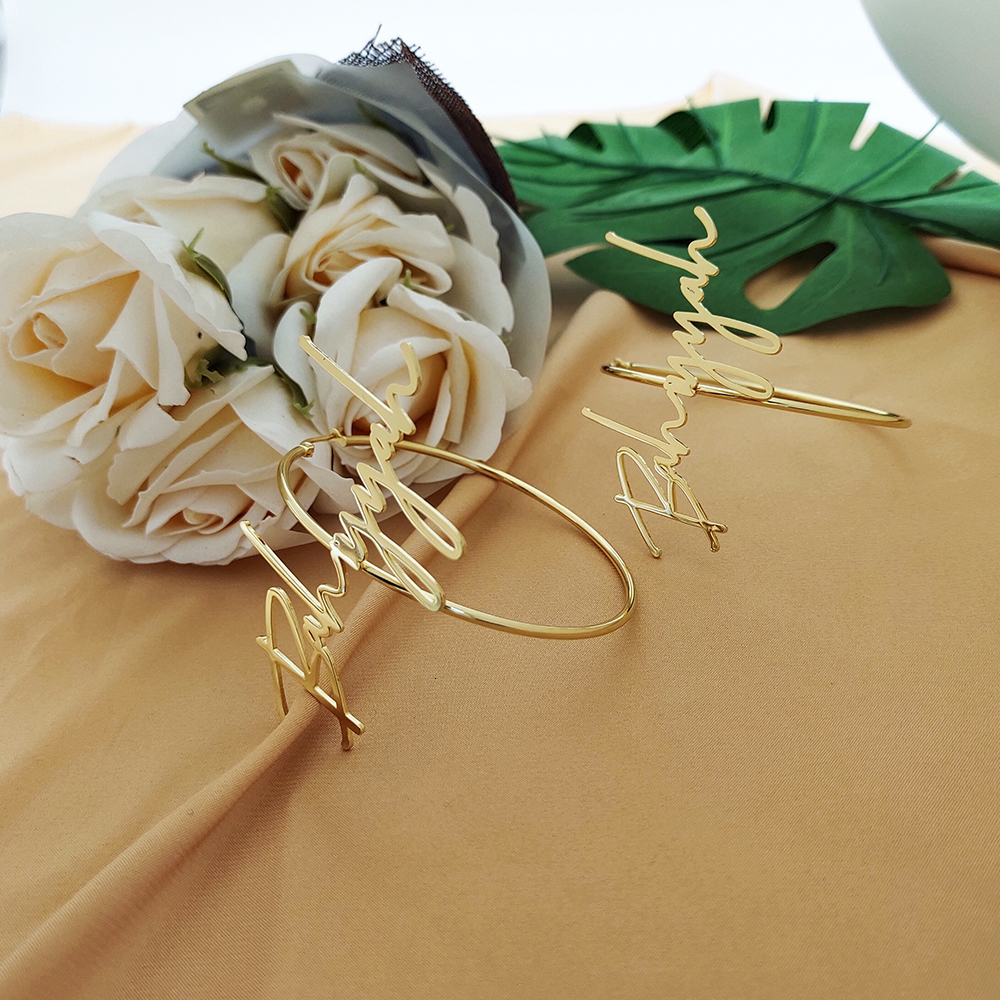 Hoop Huggie 40mm100mm Custom Hoop Earrings Customize Name Earrings Hoop Earring Personality Earrings With Statement Words Hiphop Sexy 230411