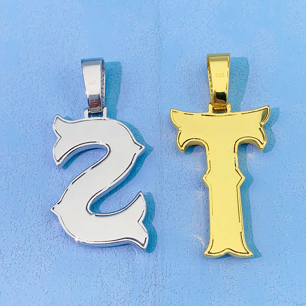 Sier Jewelry Hiphop Pendant A-Z initial letters custom moissanite iced out pendant