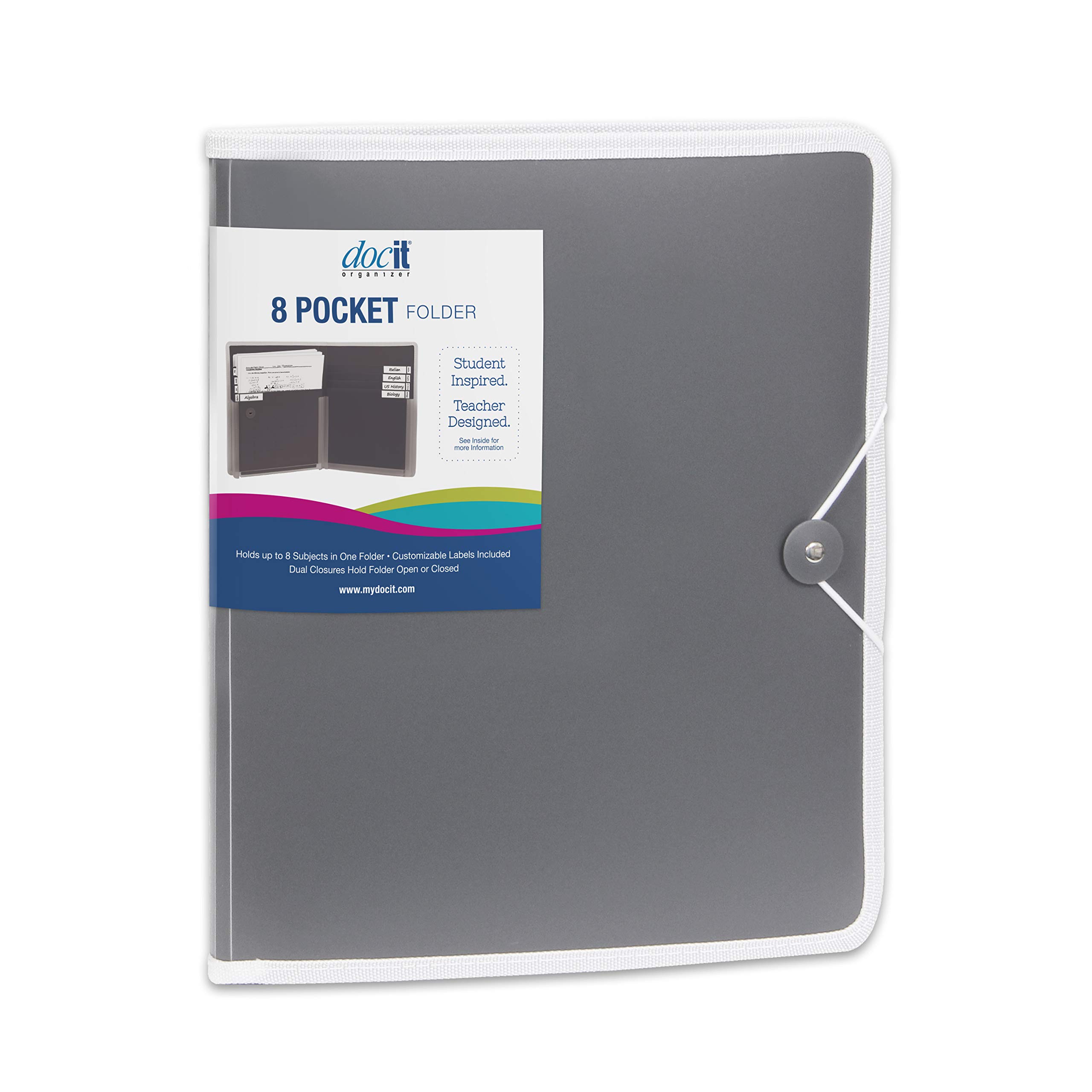 8 Pocket Folders, Multi Pocket Folder Perfect for School, Office and Project Organization, Expanding Folder Holds 200 Letter Size Papers