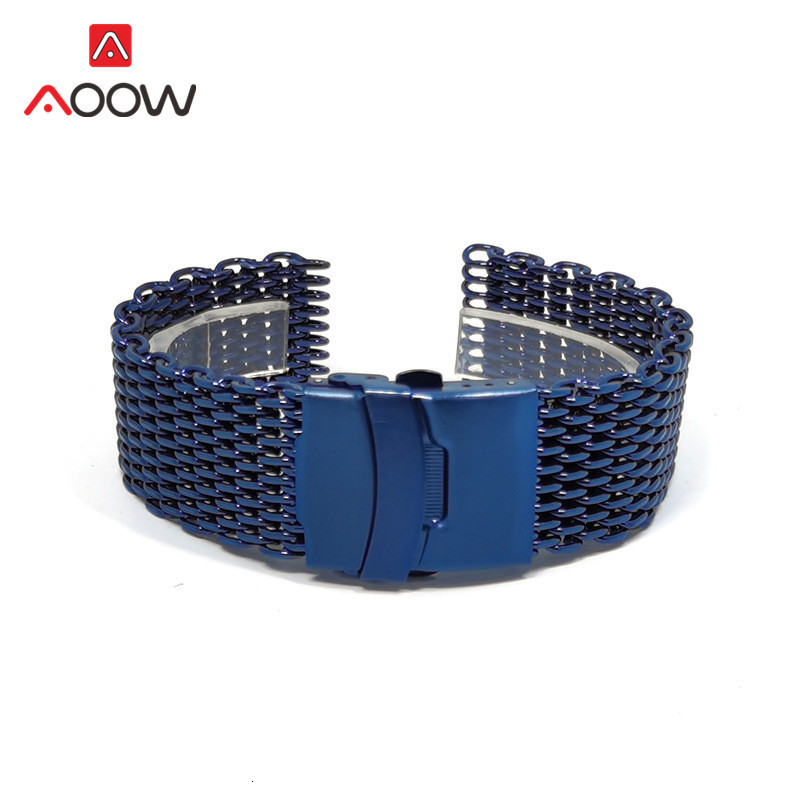 Watch Bands 18mm 20mm 22mm 24mm Milanese Strap Stainless Steel Mesh Solid Metal Folding Buckle Men Replacement Band Bracelet Watch Accessori 230411