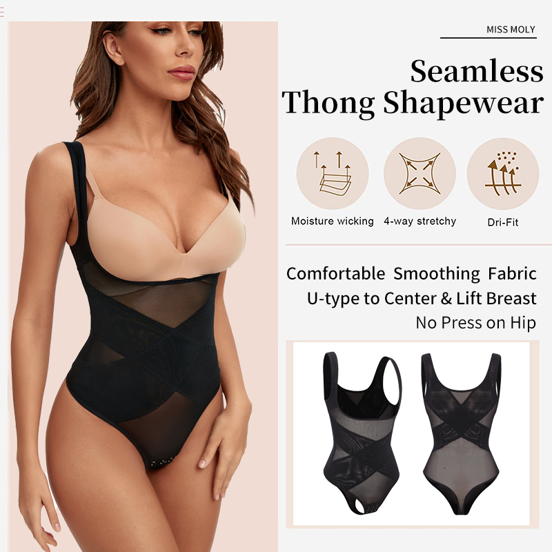 Waist Tummy Shaper Mesh Thongs Bodysuit Shapewear Women Seamless Full Body Shaper Waist Slim Tummy Control Underwear Flat Belly Underbust Corset 23041