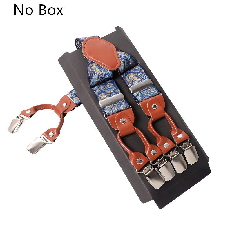 Suspenders Men Suspenders Brown Leather 6 Clips Braces Vintage Unisex Casual Suspensorio Tirante Trousers Strap Bretele Wedding Accessories 230411