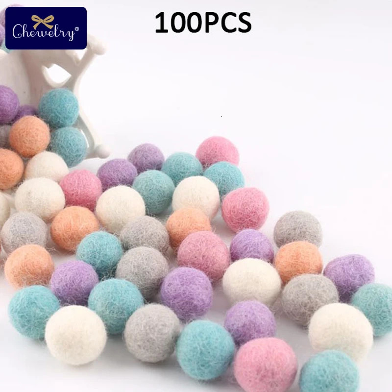 Acrylic Plastic Lucite 100PCS 20mm 100 Wool Felt Balls DIY Hanging Accessories Candy Color Pom Ball For Kids Party Crafts Children's Toys 231110