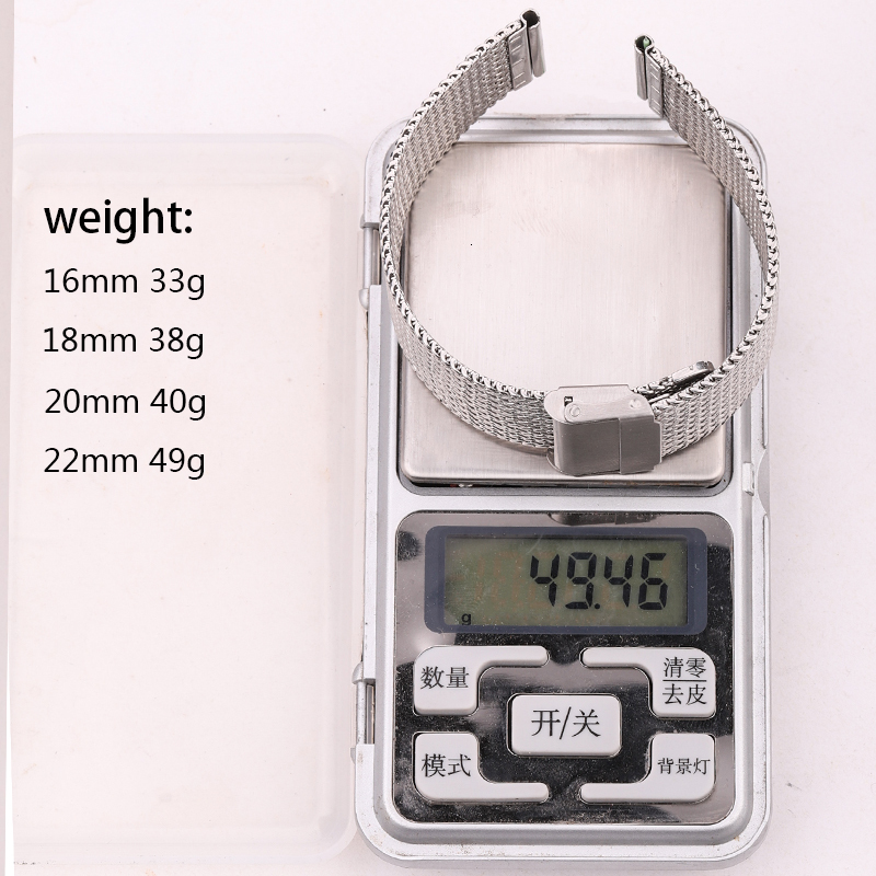 Watch Bands Stainless Steel Watch Band Bracelet 16mm 18mm 20mm 22mm Mesh Milanese Loop Watchbands Women Men Replacement Strap Accessories 230411