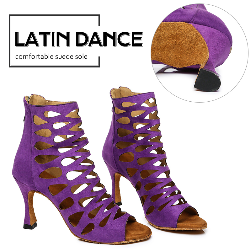 Dance Shoes DKZSYIM Latin High Top Dance Boots Women Ballroom Dance Shoes Ladies Girls Soft Soles Tango/Salsa Dance Shoes High Heels 5-8.5CM 230411