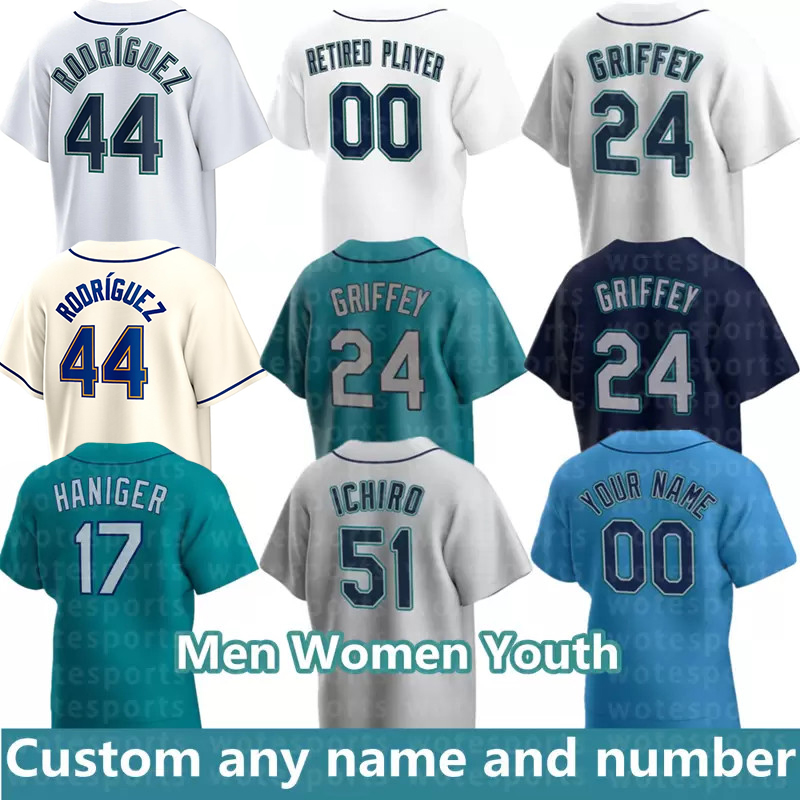Ken Griffey Jr. Baseball Jerseys 44 Julio Rodriguez 38 Robbie Ray 51 Suzuki Ichiro 23 Ty France 16 Kolten Wong Crawford 11 Edgar Martinez men women youth Jersey, Women's color 6
Ken Griffey Jr. Baseball Jerseys 44 Julio Rodriguez 38 Robbie Ray 51 Suzuki Ichiro 23 Ty France 16 Kolten Wong Crawford 11 Edgar Martinez men women youth Jersey, Women's color 6