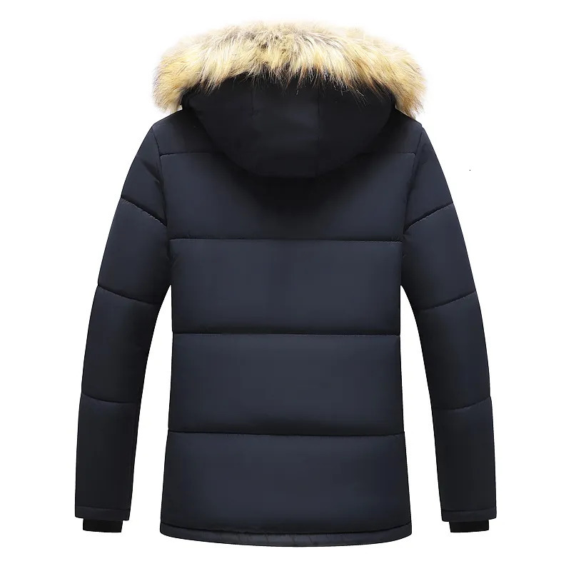 Men's Down Parkas Men Warm Parkas Winter Windproof Fleece Thick Jacket Coat Men Fashion Hooded Fur Collar Jacket Classic Casual Parka Men 231110