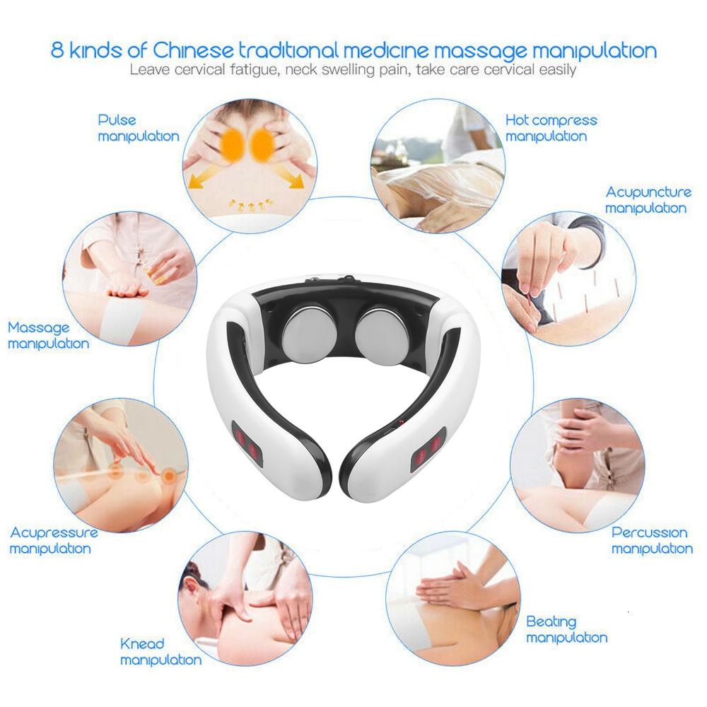 Back Massager Electric Neck Massager Pulse Back 6 Modes Power Control Far Infrared Heating Pain Relief Tool Health Care Relaxation Machine 230411