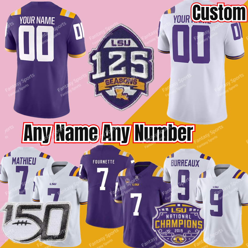 LSU Tigers Football Jersey Joe Burrow Tyrann Mathieu JaMarr Chase Jefferson 5 Daniels Nabers 7 Kayshon Boutte Micah Baskerville Jerseys Josh Williams Perkins Jr, White jersey+150th patch
LSU Tigers Football Jersey Joe Burrow Tyrann Mathieu JaMarr Chase Jefferson 5 Daniels Nabers 7 Kayshon Boutte Micah Baskerville Jerseys Josh Williams Perkins Jr, White jersey+150th patch
