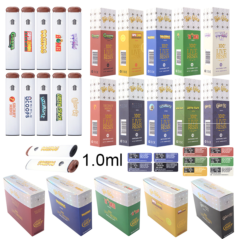 Newest Rechargeable Disposable Vapes Pens E cigarettes 1.0ml Big Chief 280mah Battery Empty Vape 10strains
Newest Rechargeable Disposable Vapes Pens E cigarettes 1.0ml Big Chief 280mah Battery Empty Vape 10strains