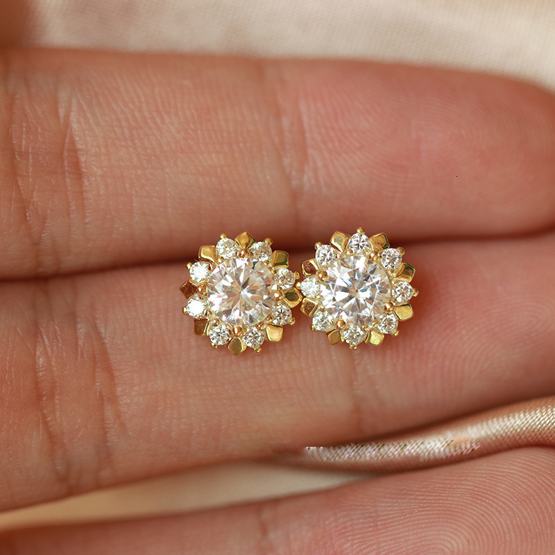 Stud Solid 14K Gold Color Jewelry Stud Earring for Women Bohemia 14 K Gold Aros Mujer Oreja Garnet Earring Orecchini Jewelry Females 230410