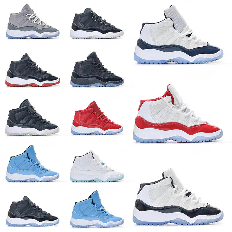 11s Kids Shoes Designer Cherry 11 Outdoor Sneakers boys cool grey Cherry Gamma Blue Bred Concord top Cool Grey Space Jam trainers baby kid youth