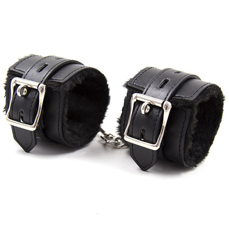 Adult Toys Sexy Adjustable PU Leather Plush Handcuff Ankle Cuff Restraints Bondage Toy Lstry Exotic Accessories 230411