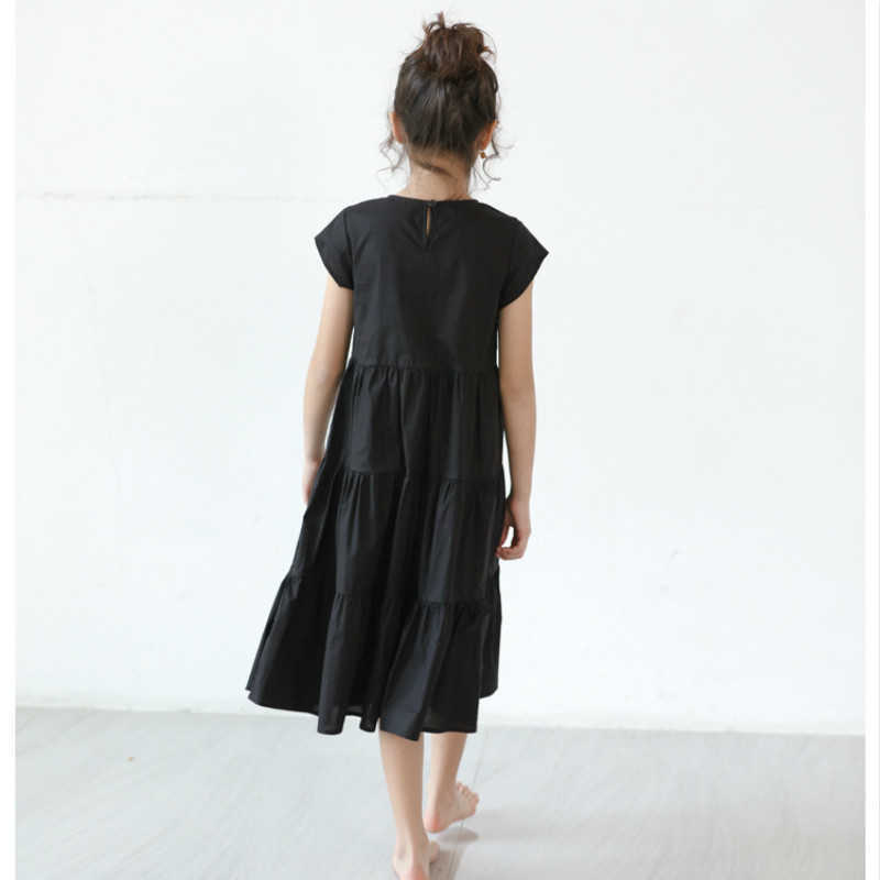 Girl's Dresses 2021 Summer Teenager Girls Loose Leisure Dress Kids Girls Cotton Elegant Dresses Long Style Children New Dresses Brief #8845 AA230