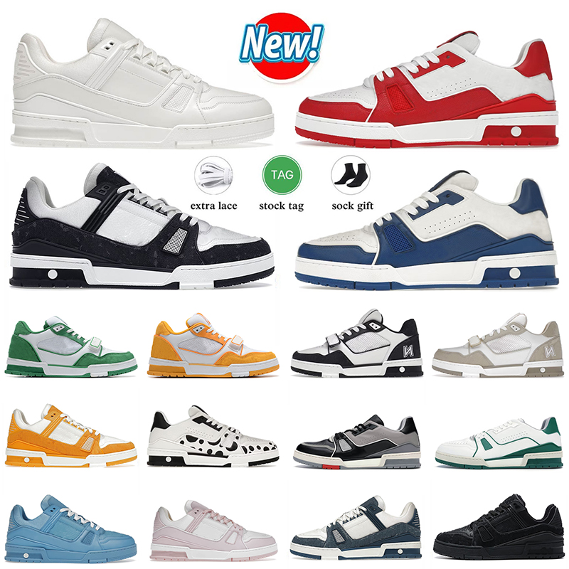 Trainer Casual Designer Shoes Mens Womens Platform Sneakers Denim White Blue Ca…