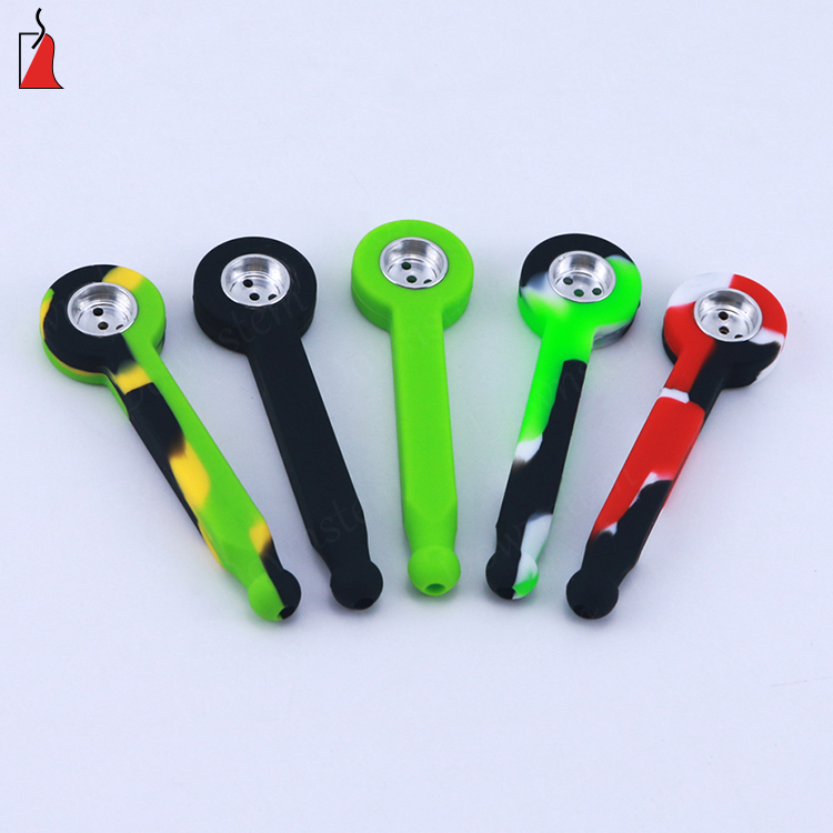 portable mini tobacco pipes glass oil burner colorful silicone smoking pipe with mini metal bowl smoking accessories
portable mini tobacco pipes glass oil burner colorful silicone smoking pipe with mini metal bowl smoking accessories