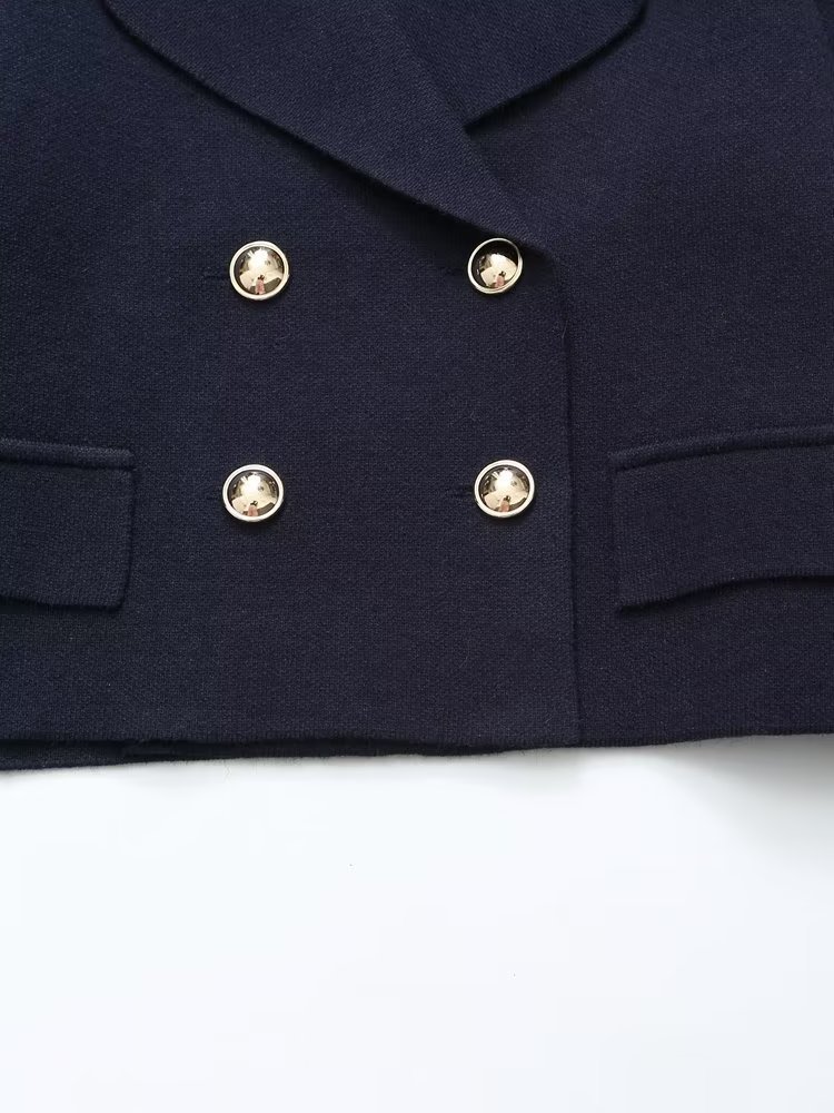 Women's Suits Blazers Maxdutti Arrival Clothing Jacket England Double Breasted Short 230411