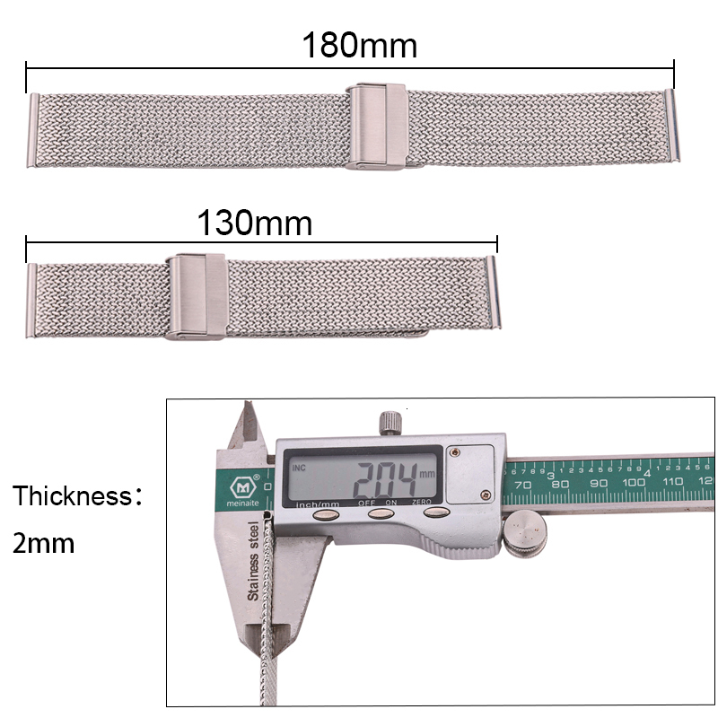 Watch Bands Stainless Steel Watch Band Bracelet 16mm 18mm 20mm 22mm Mesh Milanese Loop Watchbands Women Men Replacement Strap Accessories 230411