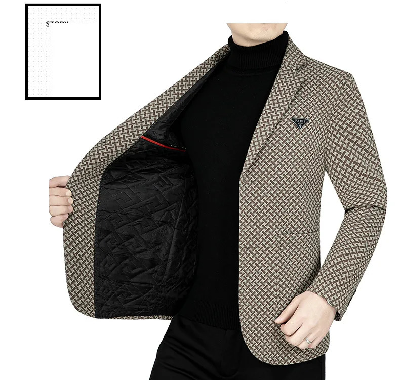 Men's Suits Blazers Men Business Casual Blazers Jackets Male Checkered Suits Coats High Quality Man Spring Slim Blazers Jackets Coats Size 4XL 23