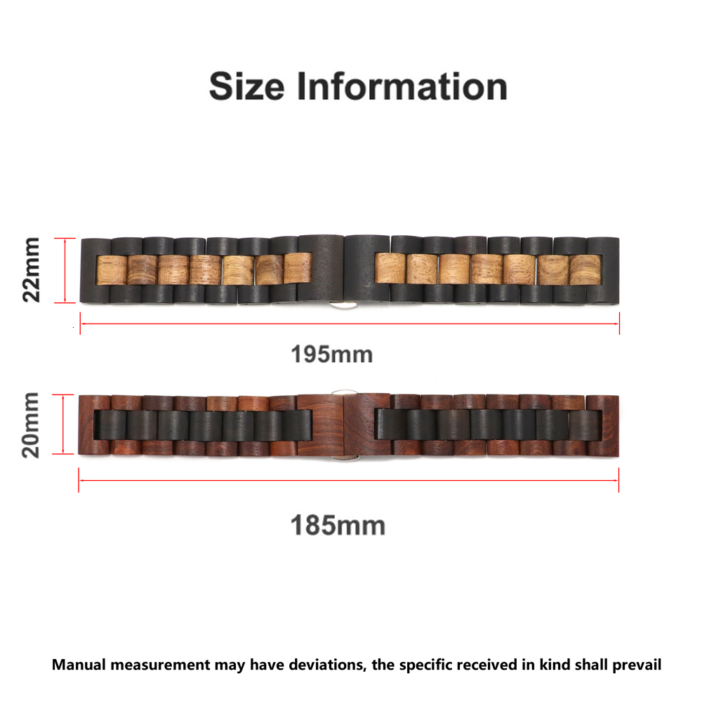 Watch Bands 20mm 22mm Wood Watch Band for Galaxy Wathc 3 Gear S3 46mm 42mm Active 2 Steel Strap Replacement Bracelet for Huawei Watch GT 3 2 230411