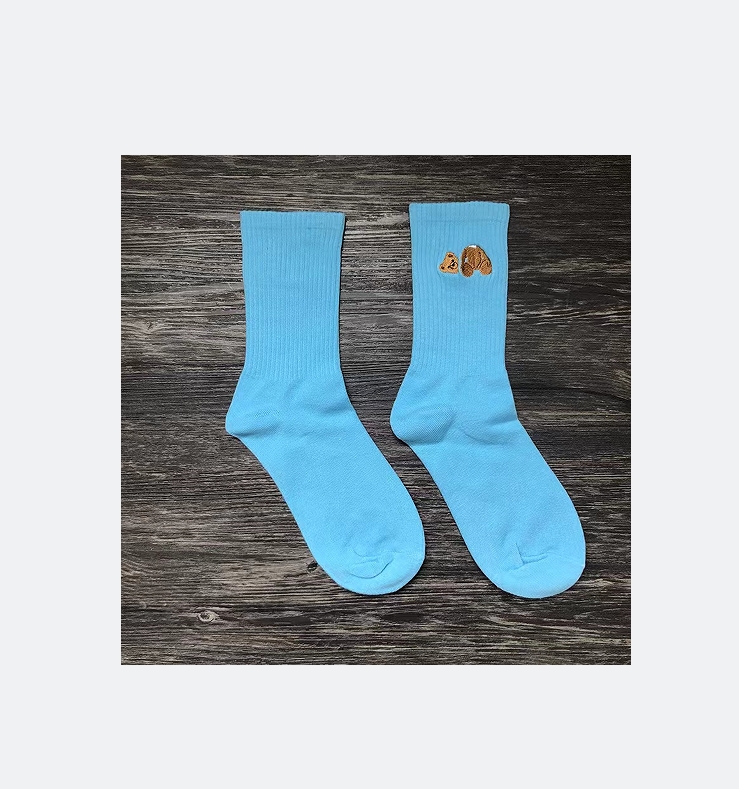Men's Socks Severed Bear Embroidery Cylinder Pure Cotton Men's Socks Women's Socks Sports Casual Socks