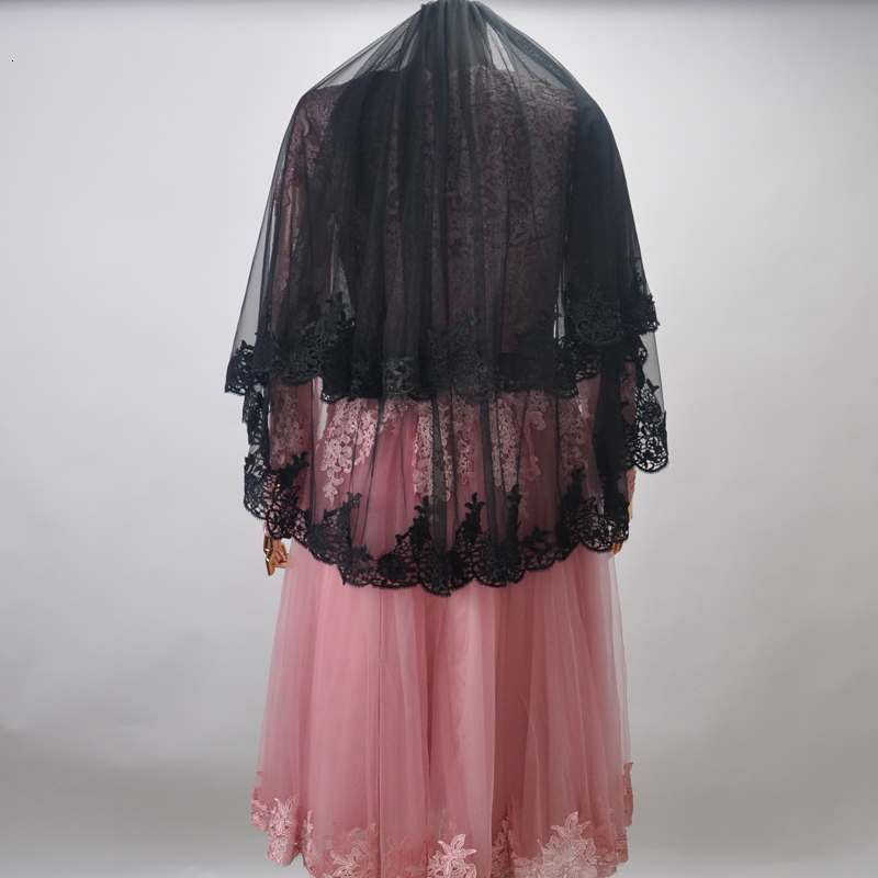 Wedding Hair Jewelry Elegant Two Layers Lace Bridal Veil With Comb Women Wedding Accessories White Ivory 230411